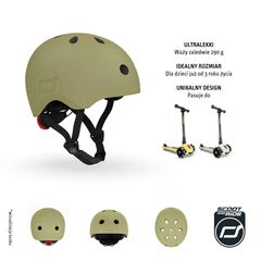 SCOOTANDRIDE Kask S-M dla dzieci 3+ zielony