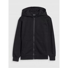 4F bluza bawełniana dziewczęca z kapturem 4FJWMM00TSWSF1861 czarna