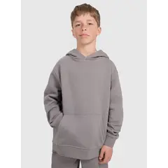 4F bluza dresowa chłopięca z kapturem 4FJWAW25TSWSM1945 szary