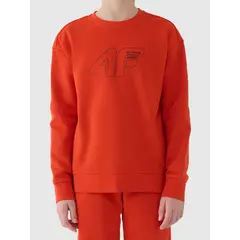 4F bluza dresowa chłopięca bez kaptura 4FWAW25TSWSM1960 czerwony