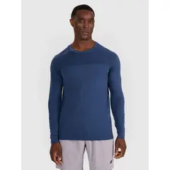 4F bezszwowa koszulka męska treningowa 4FWAW25TFLOM404 niebieski