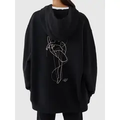 4F bluza dresowa dla dziewczynek rozpinana 4FJWAW25TSWSF1941 czarny