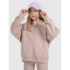 4F bluza dresowa dla dziewczynek rozpinana 4FJWAW25TSWSF1941 beżowy