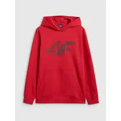 4F bluza dresowa męska z kapturem 4FWMM00TSWSM1766 czerwony