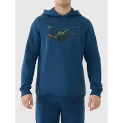 4F bluza męska z kapturem bawełniana 4FWAW25TSWSM1904 zielony