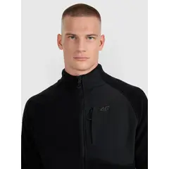 4F bluza polarowa męska polar rozpinany 4FWAW25TFLEM339 czarny