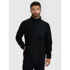 4F bluza polarowa męska z kieszonką na klatce 4FWAW25TFLEM414 czarny