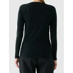 4F bluzka damska z długim rękawem z wełny merino 4FWAW25TFLOF433 czarny