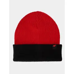 4F czapka o prążkowanym splocie 4FJWAW25ACAPM600 czerwony