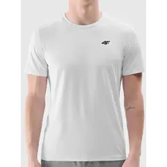 4F koszulka męska treningowa z wykończeniem szybkoschnącym 4FWMM00TFTSM1830 biały