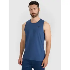 4F koszulka męska bez rękawów treningowa 4FWAW25TFSLM554 niebieski