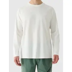 4F koszulka z długim rękawem męska longsleeve 4FWAW25TLONM474 biały