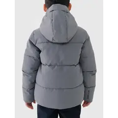 4F kurtka puchowa chłopięca pikowana narciarska 4FJWAW25TTJAM0822 szary
