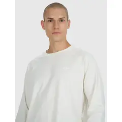 4F koszulka z długim rękawem męska longsleeve 4FWAW25TLONM474 biały