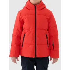 4F kurtka puchowa chłopięca pikowana narciarska 4FJWAW25TTJAM0822 czerwony