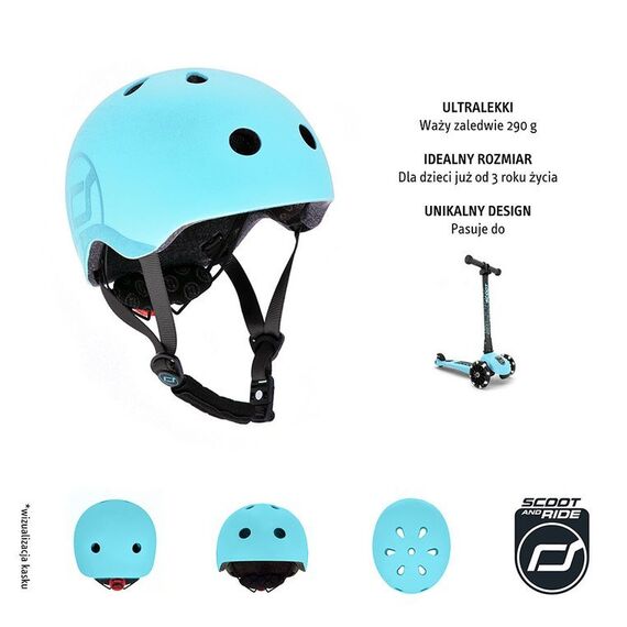 SCOOTANDRIDE Kask S-M dla dzieci 3+ niebieski
