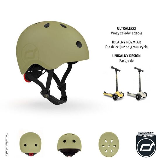 SCOOTANDRIDE Kask S-M dla dzieci 3+ zielony