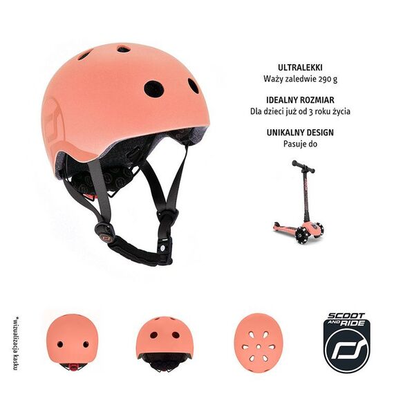 SCOOTANDRIDE Kask S-M dla dzieci 3+ czerwony