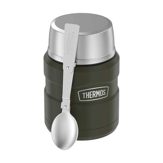 THERMOS termos na jadzenie z składaną łyżeczką zielony