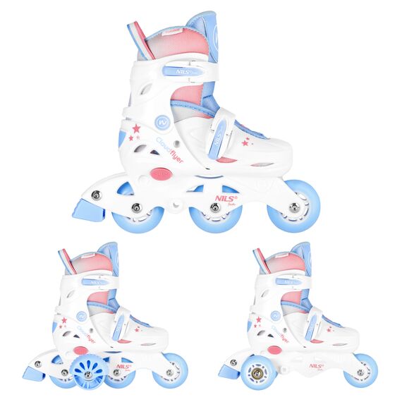 NILS rolki 3w1 rolko-wrotki regulowane dziecięce do nauki jazdy NJ1190