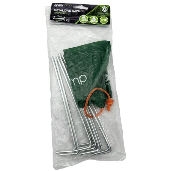 ŚLEDZIE SZPILKI DO NAMIOTU 18CM (15+3cm) KPL.10SZT METAL