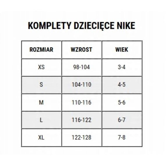 NIKE Komplet sportowy dla dzieci DRY Park Kit Set CD2244 719 żółty