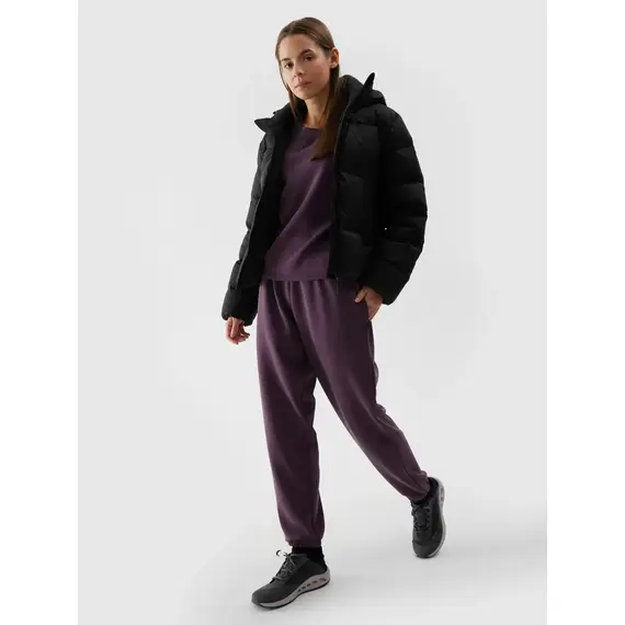 4F kurtka damska zimowa puchowa z kapturem 4FWAW25TDJAF594 czarna