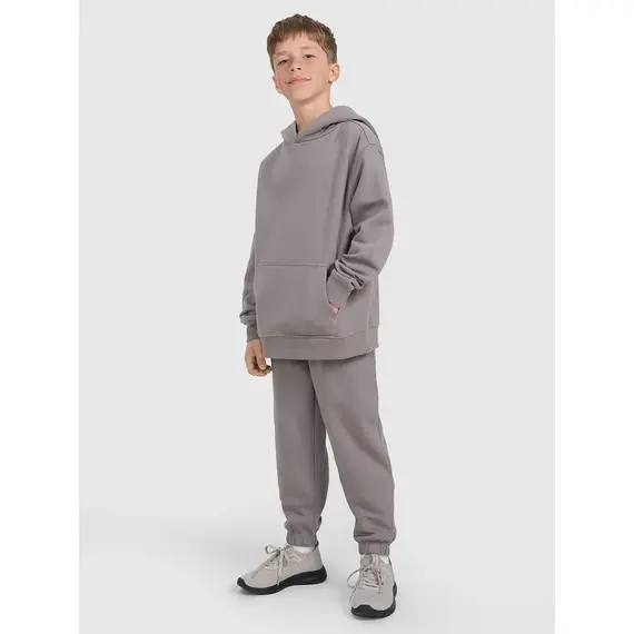 4F spodnie chłopięce z miękkim meszkiem wewnątrz z haftem