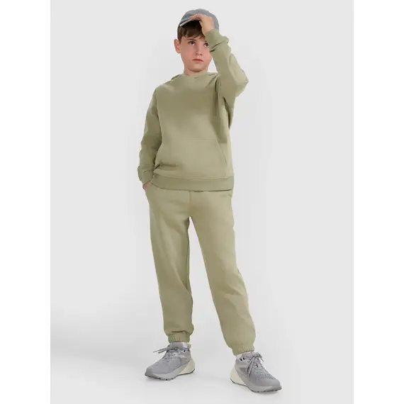 4F spodnie chłopięce z miękkim meszkiem wewnątrz z haftem