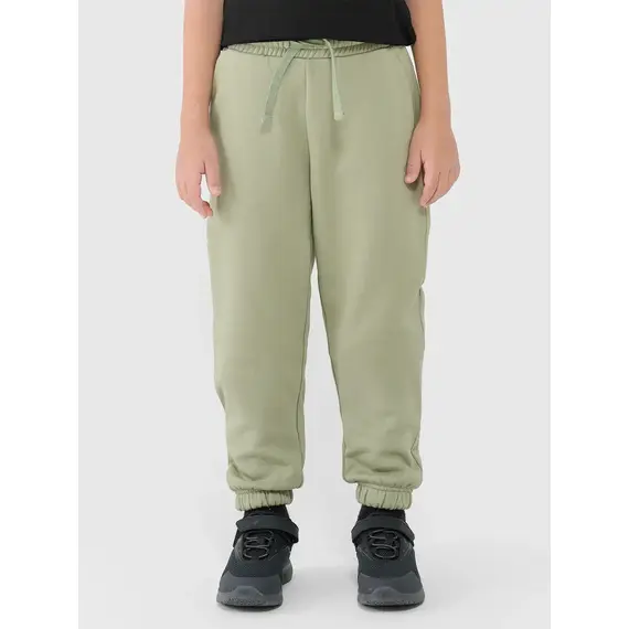 4F spodnie chłopięce z miękkim meszkiem wewnątrz z haftem