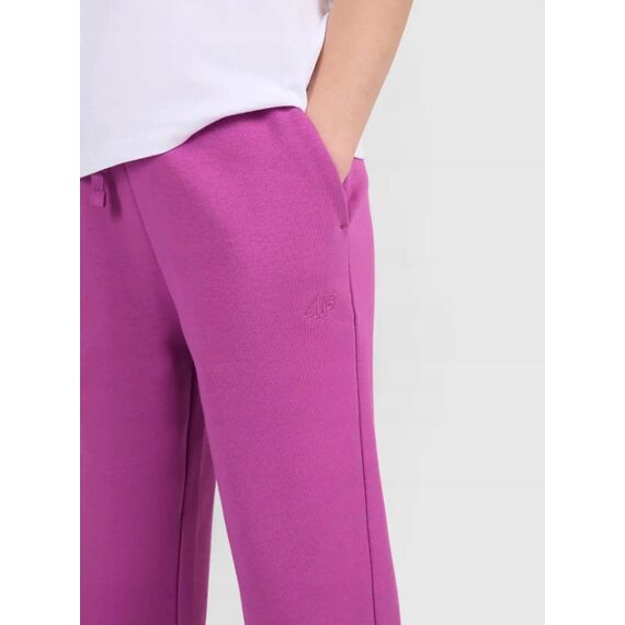 4F spodnie bawelniane dla dziewczynki 4FJWMM00TTROF1187 fioletowe