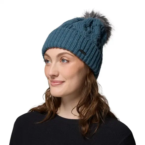 COLUMBIA czapka zimowa damska z pomponem Cable Knit Pom Beanie niebieski