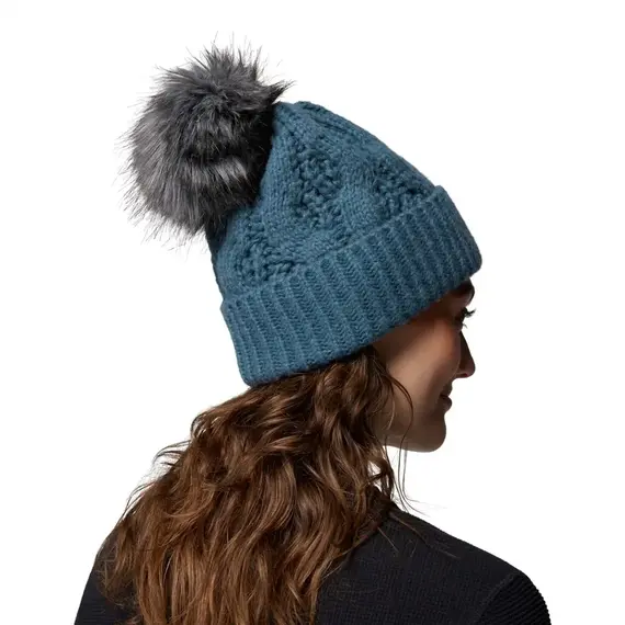 COLUMBIA czapka zimowa damska z pomponem Cable Knit Pom Beanie niebieski