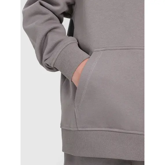 4F bluza dresowa chłopięca z kapturem 4FJWAW25TSWSM1945 szary