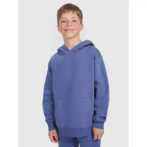 4F bluza dresowa chłopięca z kapturem 4FJWAW25TSWSM1945 niebieski