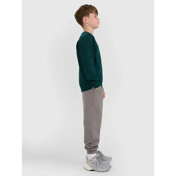 4F bluza dresowa chłopięca bez kaptura 4FWAW25TSWSM1960 zielony