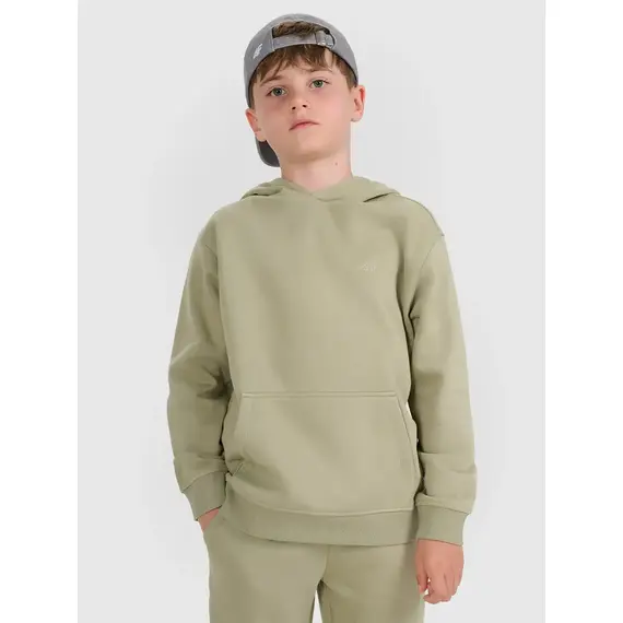 4F bluza dresowa chłopięca z kapturem 4FJWAW25TSWSM1945 zielony