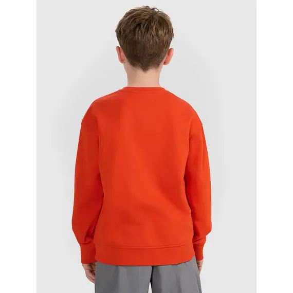 4F bluza dresowa chłopięca bez kaptura 4FWAW25TSWSM1960 czerwony