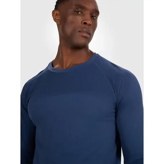 4F bezszwowa koszulka męska treningowa 4FWAW25TFLOM404 niebieski