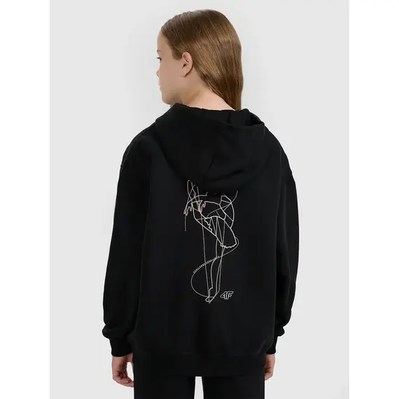 4F bluza dresowa dla dziewczynek rozpinana 4FJWAW25TSWSF1941 czarny