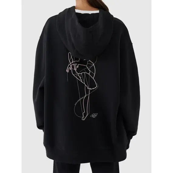 4F bluza dresowa dla dziewczynek rozpinana 4FJWAW25TSWSF1941 czarny
