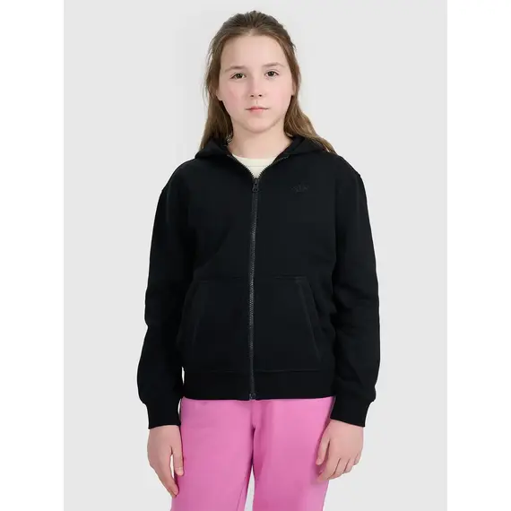 4F bluza dla dziewczynki rozpinana z kapturem 4FJWMM00TSWSF1861 czarny