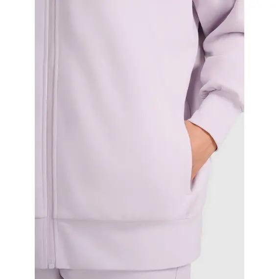 4F bluza damska z kapturem na zamek 4FWAW25TSWSF1886 fioletowy