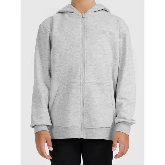 4F bluza dla dziewczynki rozpinana z kapturem 4FJWMM00TSWSF1861 szary