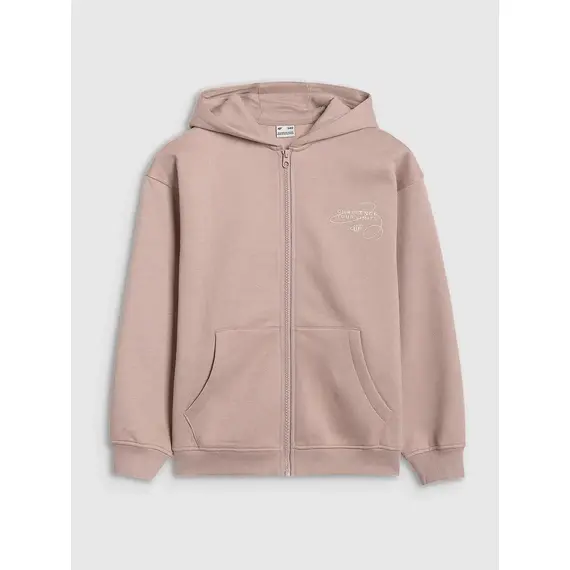 4F bluza dresowa dla dziewczynek rozpinana 4FJWAW25TSWSF1941 beżowy