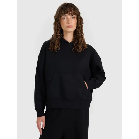 4F bluza dresowa damska z kapturem 4FWAW25TSWSF1887 czarny