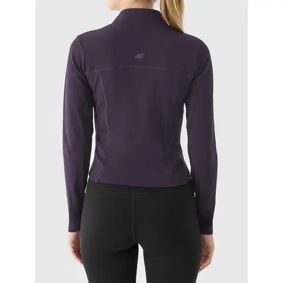 4F bluza funkcjonalna damska na zamek 4FWAW25TSWSF1873 fioletowy