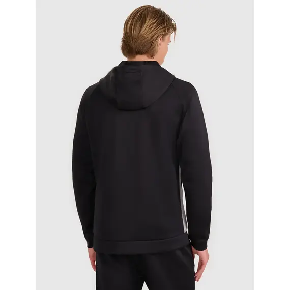 4F bluza męska treningowa zapinana z wykończeniem szybkoschnącym 4FWAW25TFSWM587 czarny
