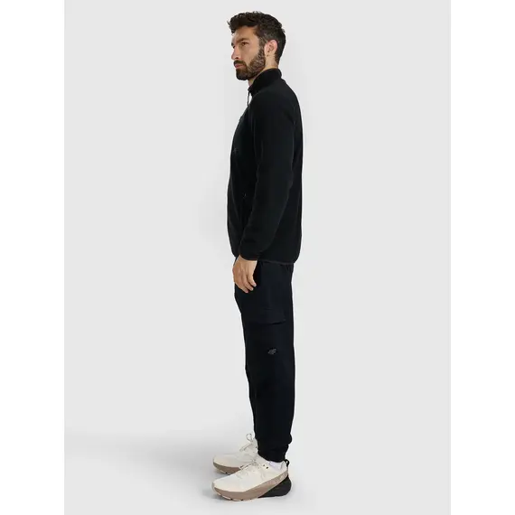 4F bluza polarowa męska z kieszonką na klatce 4FWAW25TFLEM414 czarny
