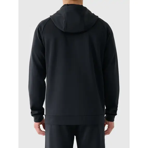 4F bluza męska treningowa zapinana z wykończeniem szybkoschnącym 4FWAW25TFSWM587 czarny